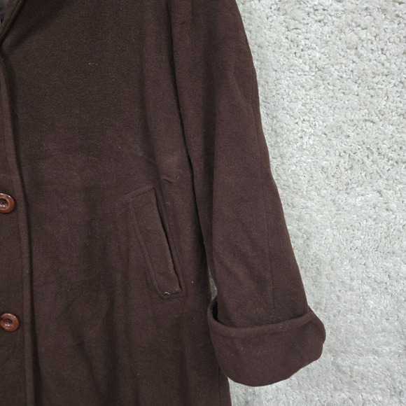 Vintage Utex Jacket Womens 10 Brown Button Up Wool Cashmere Removable Fur Earthy - Picture 3 of 14